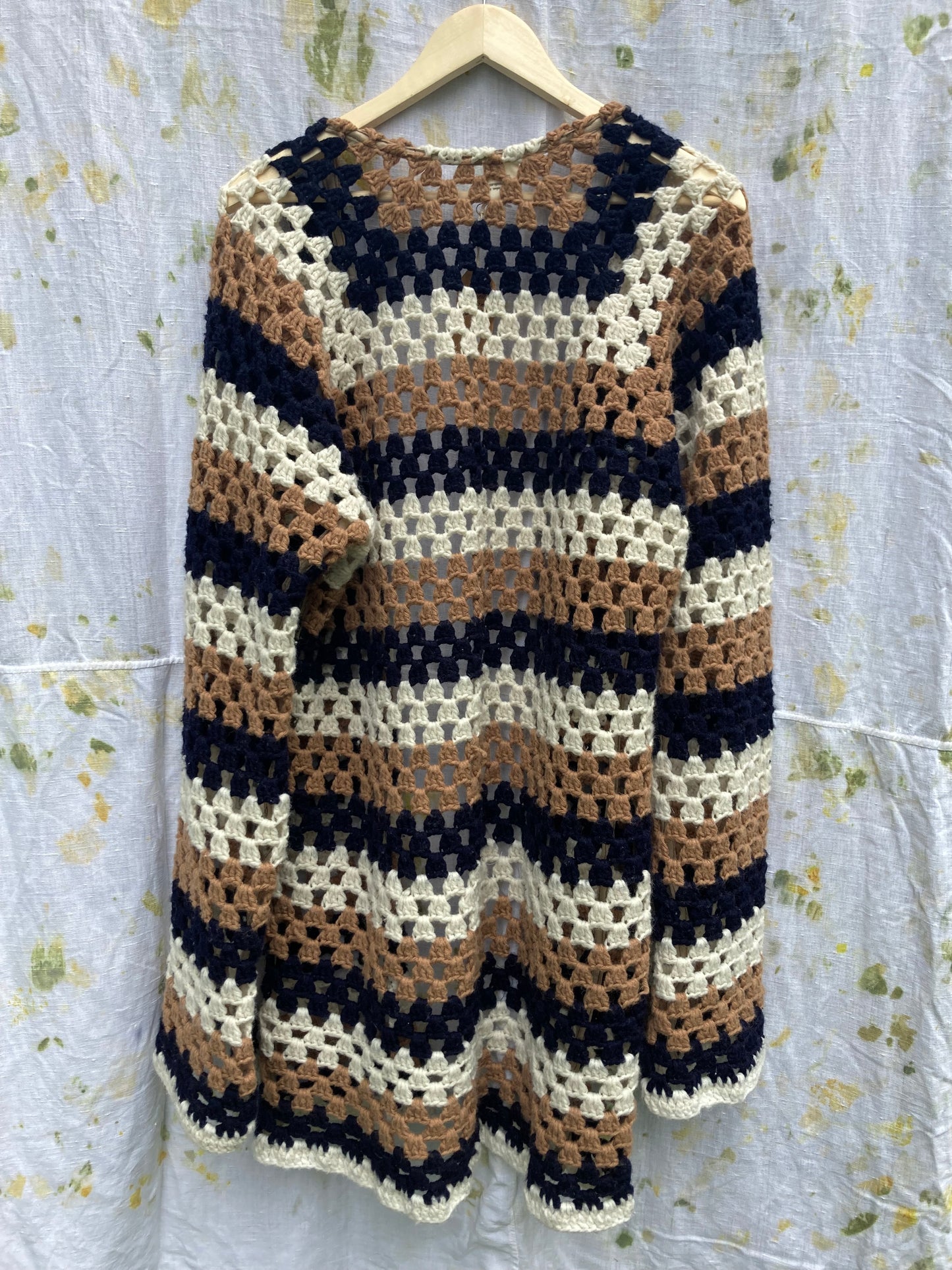 Crochet Striped Cardigan